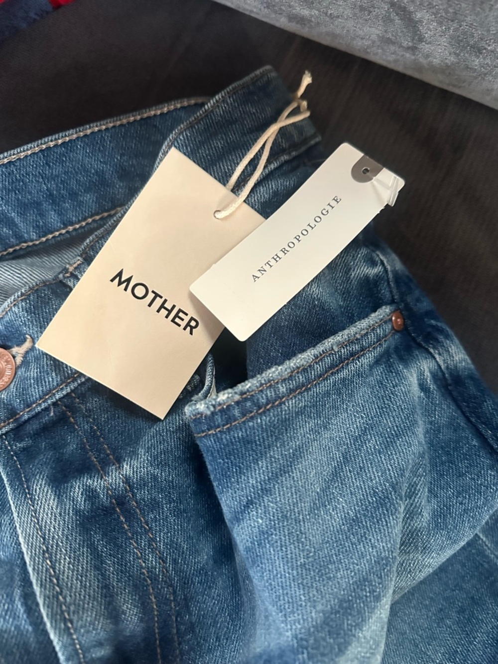 MOTHER Wide-Leg Ankle Jeans in Medium Blue Wash - Picture 5 of 6